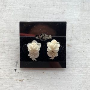 White Rose Earrings